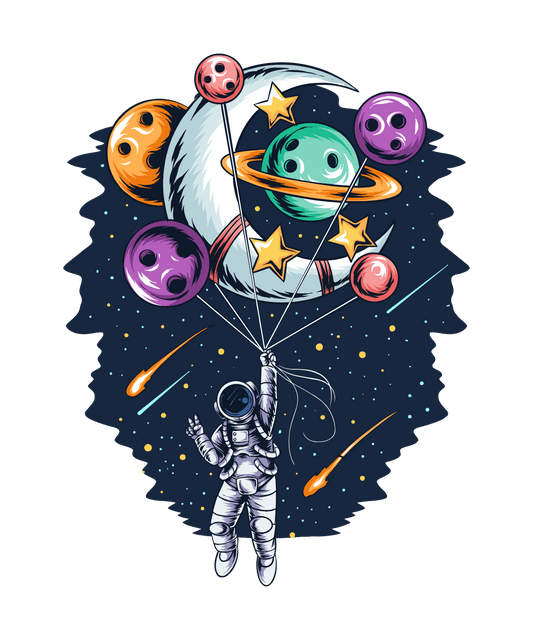 Astronaut Floating With Planets Sticker