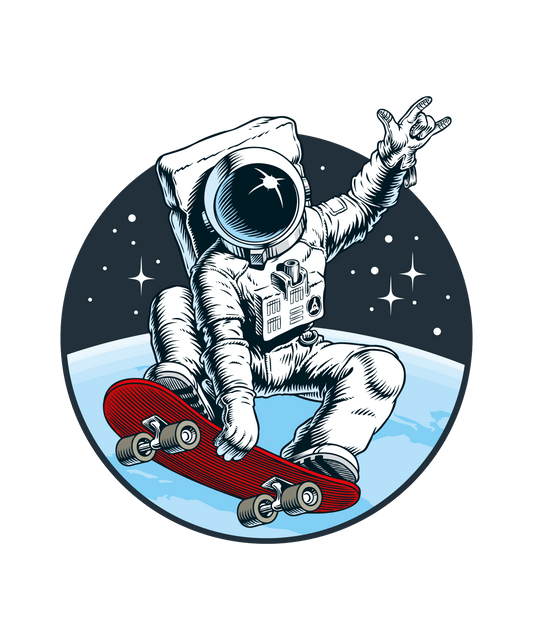 Astronaut Skating In Space Sticker