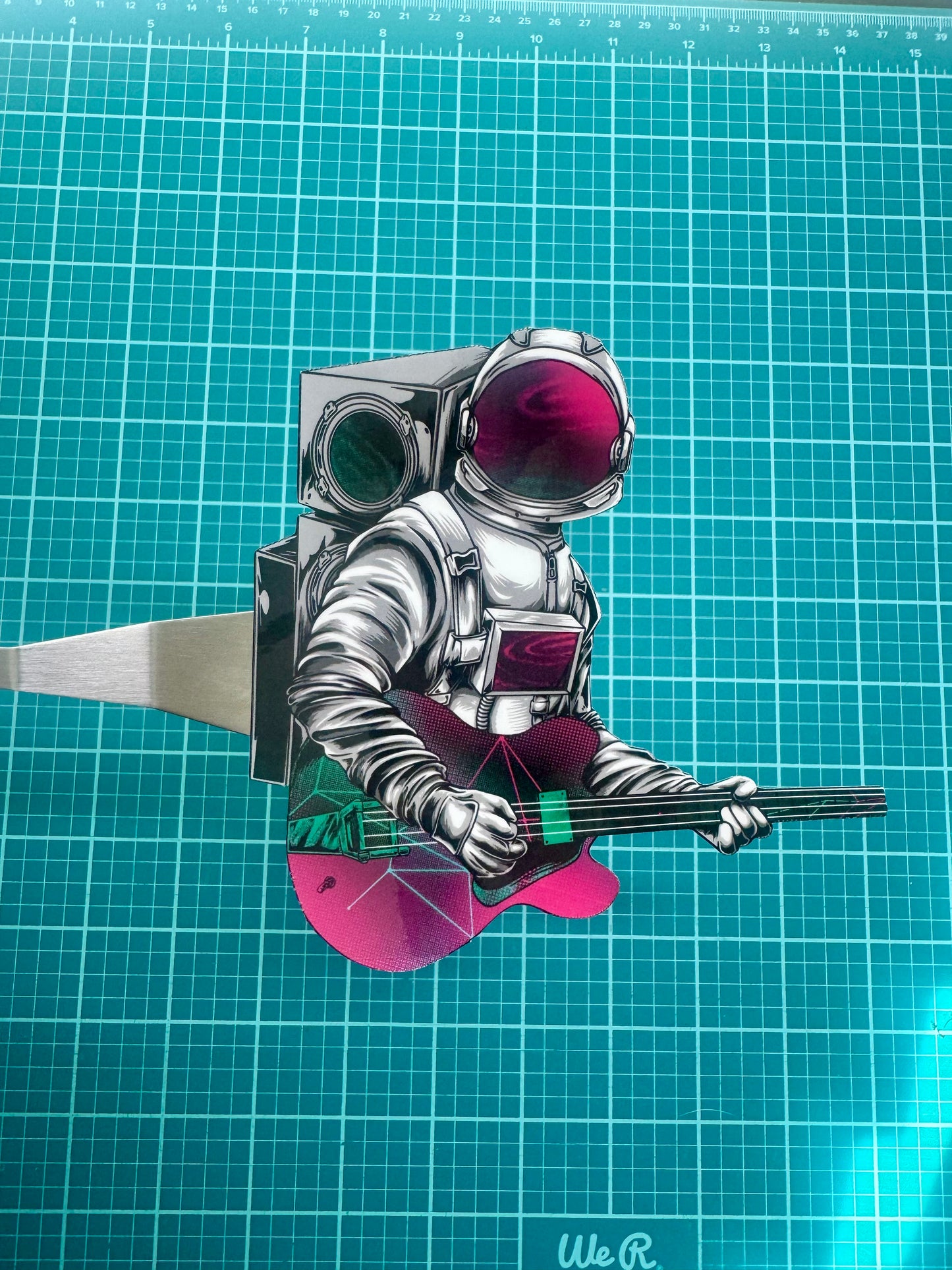 Astronaut Playing Guitar Sticker